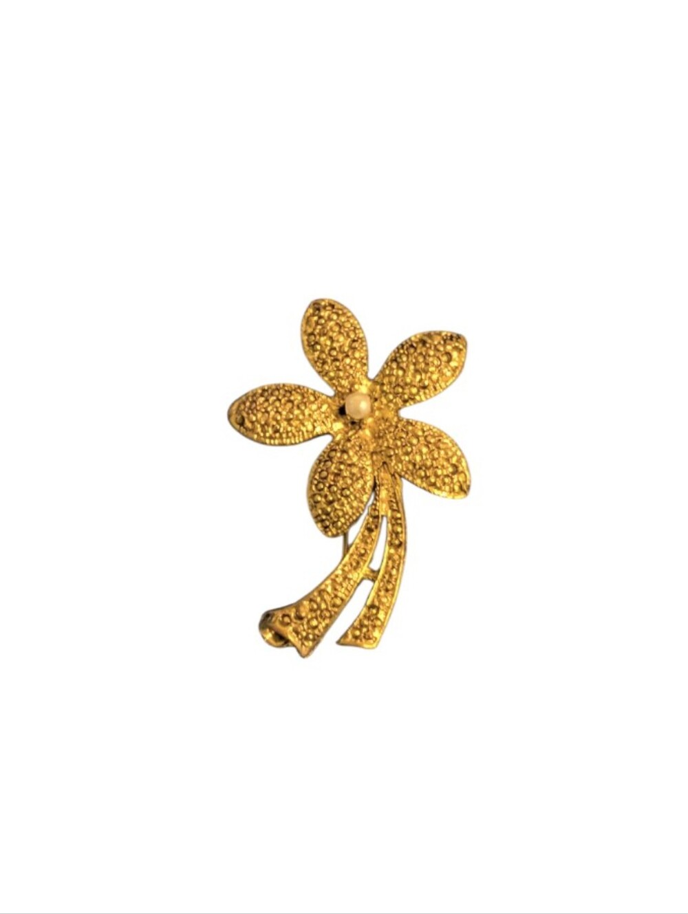 Gold Flower Brooch - Elegant Women's Jewelry